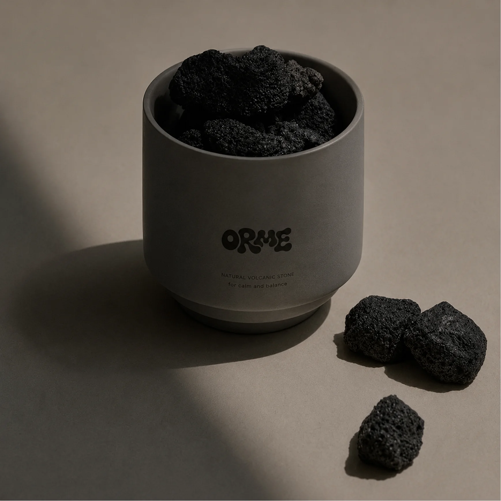 ORME volcanic stone oil diffuser in a ceramic vessel